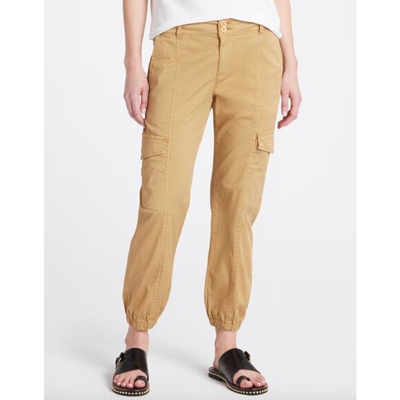 SANCTUARY Pants Size 34 NEW Rebel Standard Rise Crop Pant Jogger True Khaki Tan - Picture 1 of 5